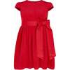 Billy Velvet & Satin Bow Occasion Party Dress, Red - Dresses - 1 - thumbnail