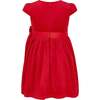 Billy Velvet & Satin Bow Occasion Party Dress, Red - Dresses - 2