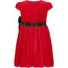 Jane Velvet & Plaid Bow Occasion Party Dress, Red & Green - Dresses - 2