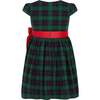 Joy Plaid Satin Bows Occasion Party Dress, Green - Dresses - 2