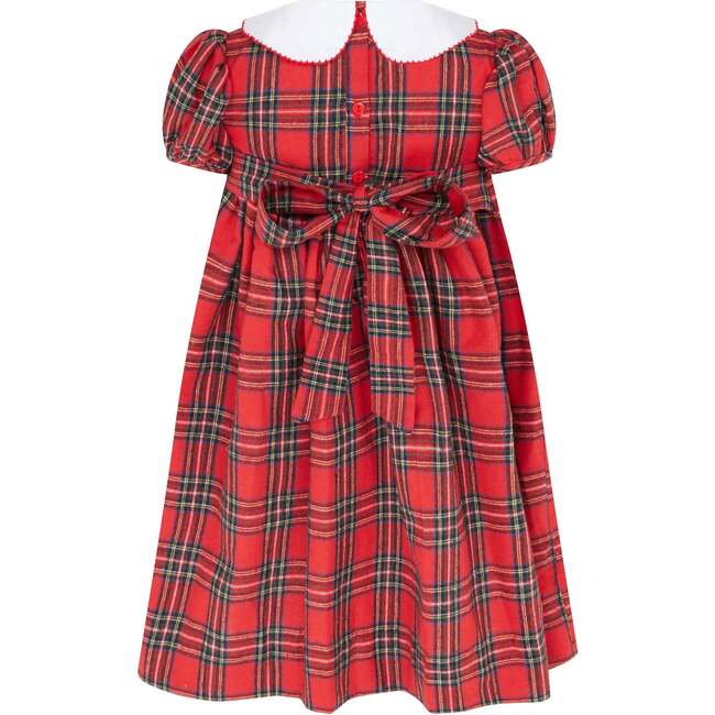 Lottie Hand Smocked Plaid Dress, Red - Dresses - 4