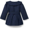 The Ruffle Collar Trench Coat, Navy Blue - Coats - 1 - thumbnail