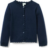 The Scalloped Trim Cardigan, Navy Blue - Cardigans - 1 - thumbnail
