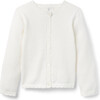 The Scalloped Trim Cardigan, White - Cardigans - 1 - thumbnail