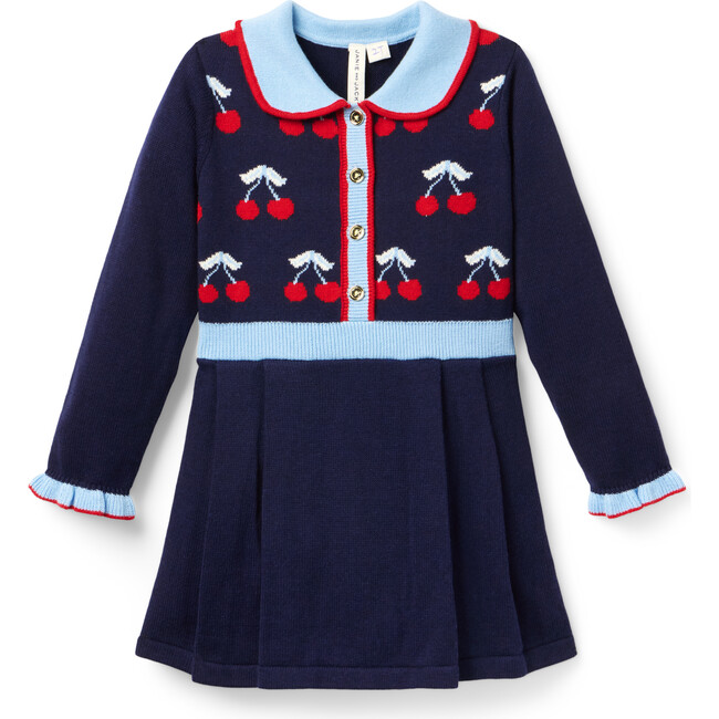The Cherry Sweater Dress, Navy Blue