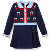 The Cherry Sweater Dress, Navy Blue - Dresses - 1 - thumbnail