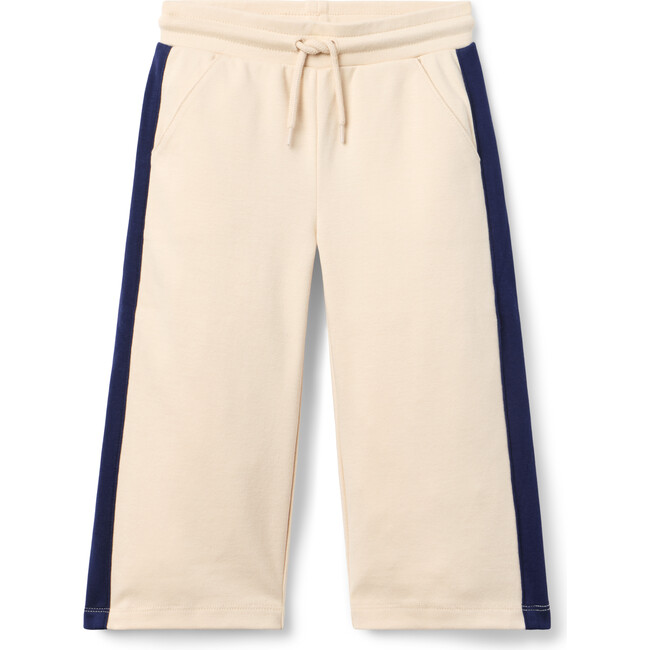 Wide Leg Stripe Ponte Pant, Oatmeal