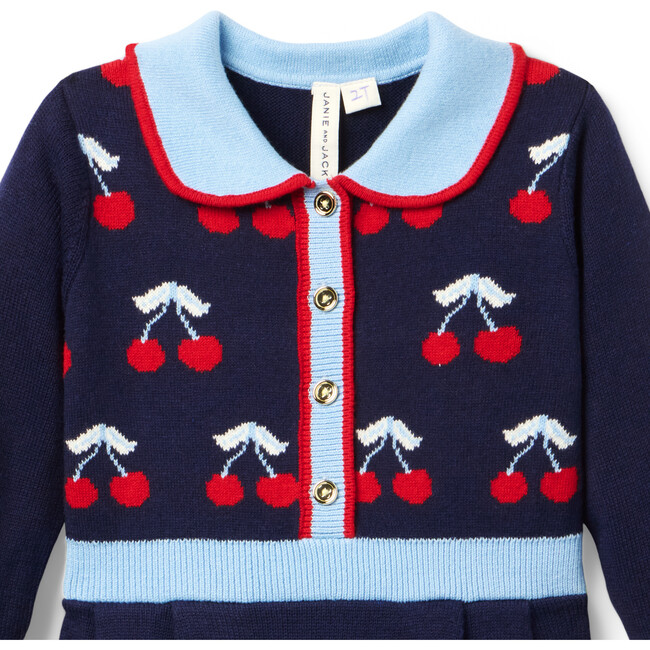 The Cherry Sweater Dress, Navy Blue
