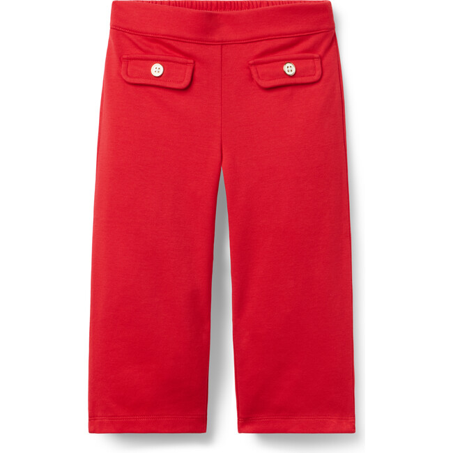Wide Leg Ponte Pant, Red