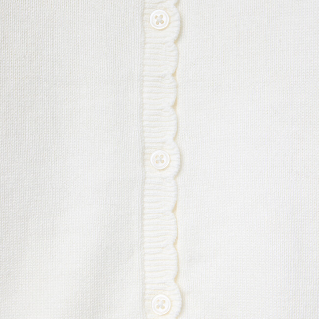 The Scalloped Trim Cardigan, White