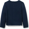 The Scalloped Trim Cardigan, Navy Blue - Cardigans - 3 - thumbnail