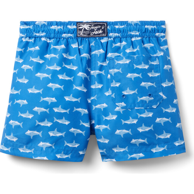 Recycled Shark Swim Trunk, Blue