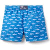 Recycled Shark Swim Trunk, Blue - Swim Trunks - 1 - thumbnail