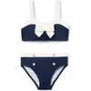 Recycled Retro Bow 2-Piece Swimsuit, Navy Blue - Two Pieces - 1 - thumbnail