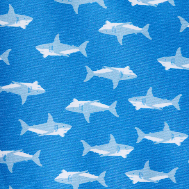 Recycled Shark Swim Trunk, Blue
