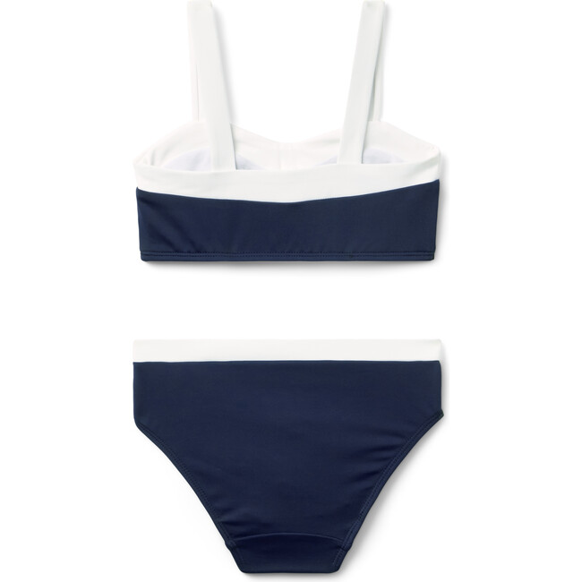 Recycled Retro Bow 2-Piece Swimsuit, Navy Blue - Two Pieces - 3