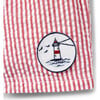 Recycled Striped Seersucker Swim Trunk, Red - Swim Trunks - 2 - thumbnail