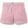 Recycled Striped Seersucker Swim Trunk, Red - Swim Trunks - 3 - thumbnail