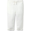 Linen-Cotton Cuffed Pant, White - Pants - 1 - thumbnail