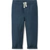 Linen-Cotton Cuffed Pant, Blue - Pants - 1 - thumbnail