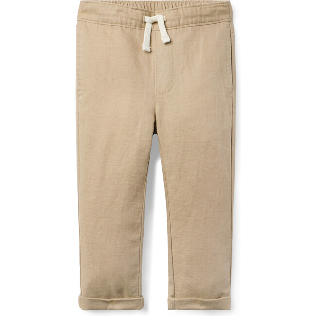 Linen-Cotton Cuffed Pant, Khaki