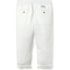 Linen-Cotton Cuffed Pant, White - Pants - 2 - thumbnail