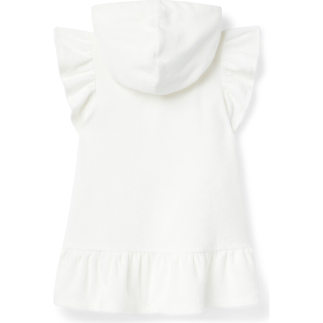 Hooded Terry Swim Cover-Up, White