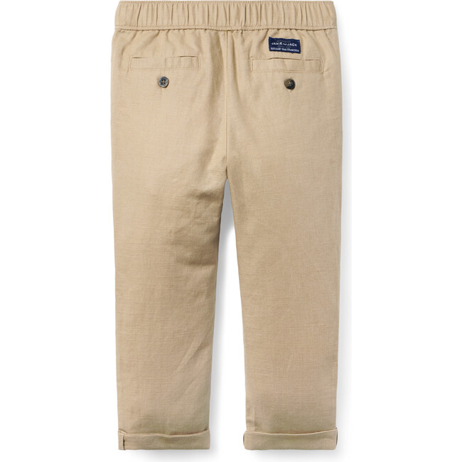Linen-Cotton Cuffed Pant, Khaki