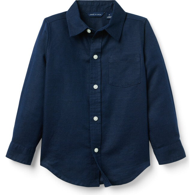 The Linen-Cotton Shirt, Navy Blue