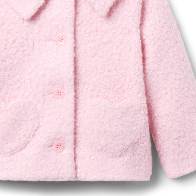 Heart Pocket Sherpa Coat, Pink