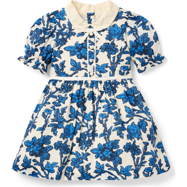 Floral Collar Dress, Blue