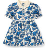 Floral Collar Dress, Blue - Dresses - 1 - thumbnail
