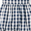 Gingham Bubble Skirt Dress, Navy Blue - Dresses - 2
