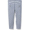 Gingham Button Ponte Pant, Navy Blue - Pants - 1 - thumbnail