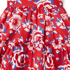 Floral Ruffle Sleeve Dress, Red - Dresses - 2