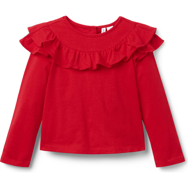 Double Ruffle Top, Red