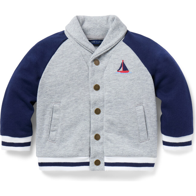 Baby Sailboat Shawl Collar Cardigan, Gray