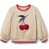 Cherry Sweatshirt, Oatmeal - Sweatshirts - 1 - thumbnail