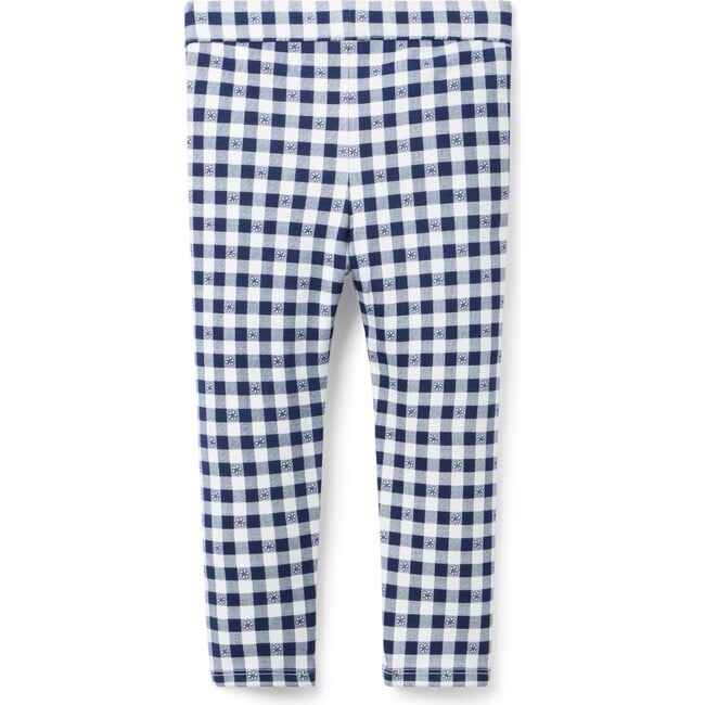 Gingham Button Ponte Pant, Navy Blue - Pants - 3