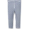Gingham Button Ponte Pant, Navy Blue - Pants - 3 - thumbnail