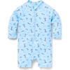 Baby Recycled Nautical Icon Rash Guard Swimsuit, Blue - One Pieces - 1 - thumbnail