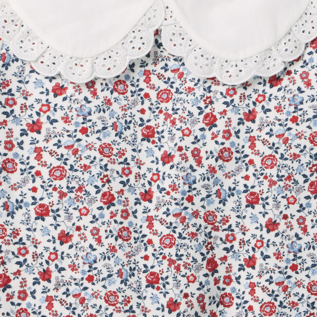 Ditsy Floral Collar Sweatshirt, White