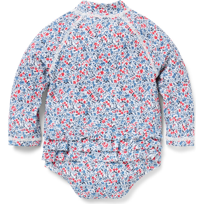 Baby Recycled Ditsy Floral Rash Guard Swimsuit, Blue