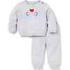 Baby Elephant Matching Sweater Set, Gray - Mixed Apparel Set - 1 - thumbnail