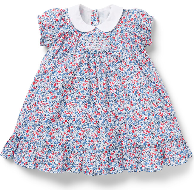 Baby Ditsy Floral Collar Dress, Blue