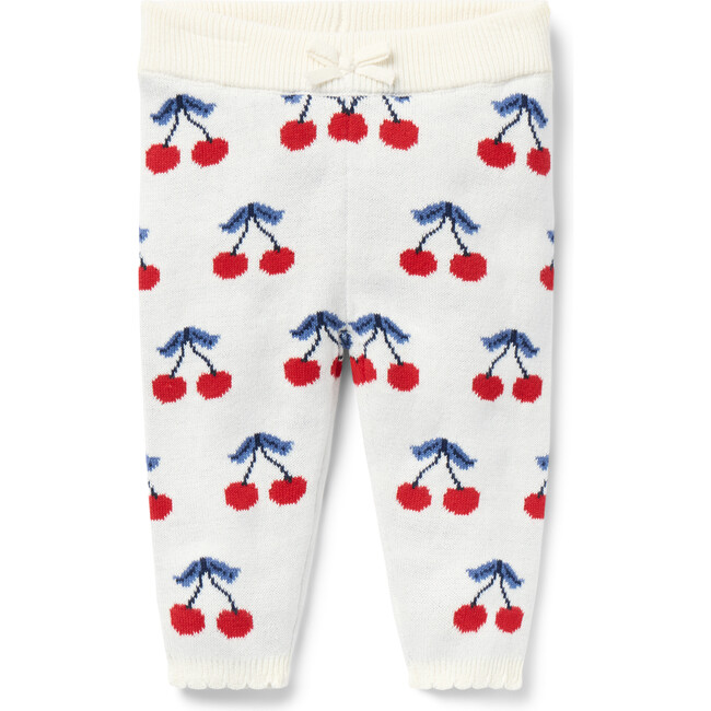 Baby Cherry Sweater Pant, White
