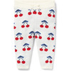 Baby Cherry Sweater Pant, White - Pants - 1 - thumbnail
