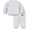 Baby Elephant Matching Sweater Set, Gray - Mixed Apparel Set - 3 - thumbnail