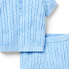 Baby Cable Knit Matching Set, Blue - Mixed Apparel Set - 2