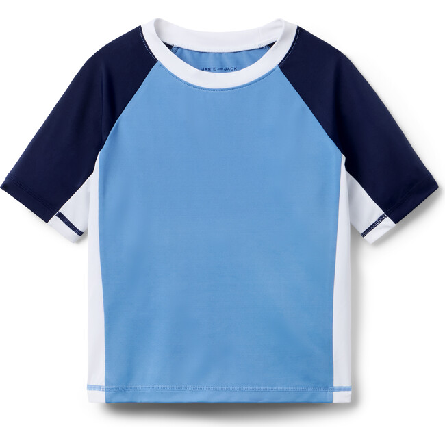 Recycled Colorblock Rash Guard, Blue